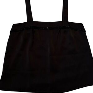 NWOT Nolan Miller Black Embellished Stripe Square Neck Top Sz 12